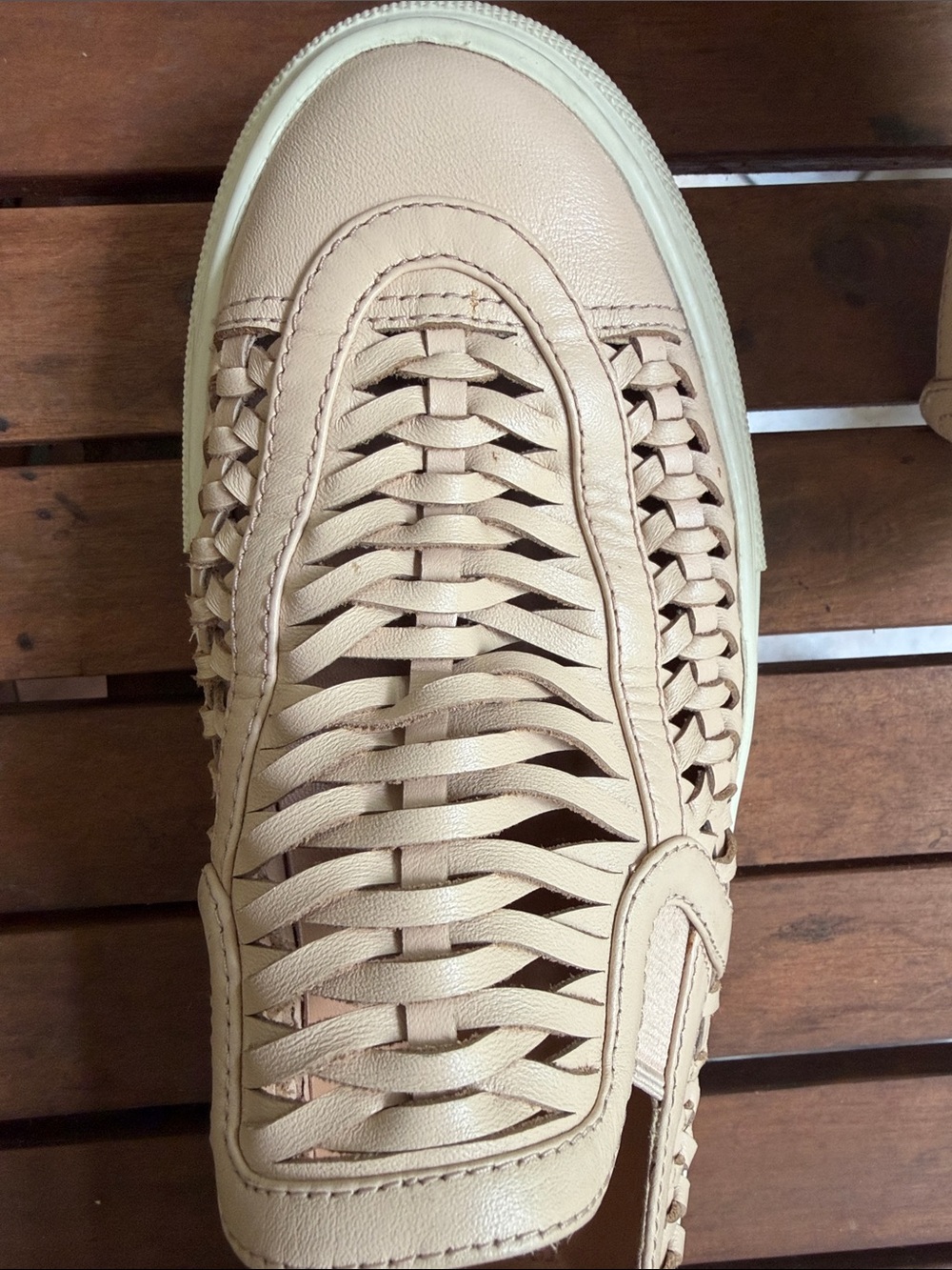 Tory Burch Beige Woven Slip-On Sneakers - Picture 8 of 9